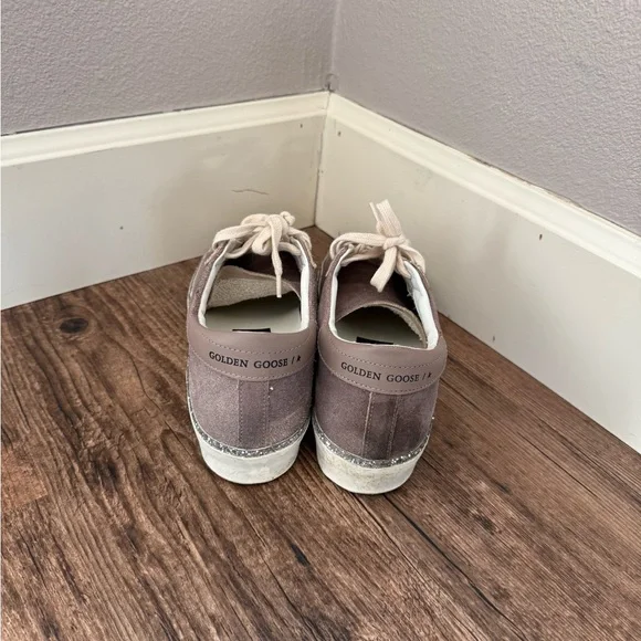 Golden Goose Hi Star Suede Upper Laminated Star Leather Heel Glitter Sneakers - Picture 8 of 10